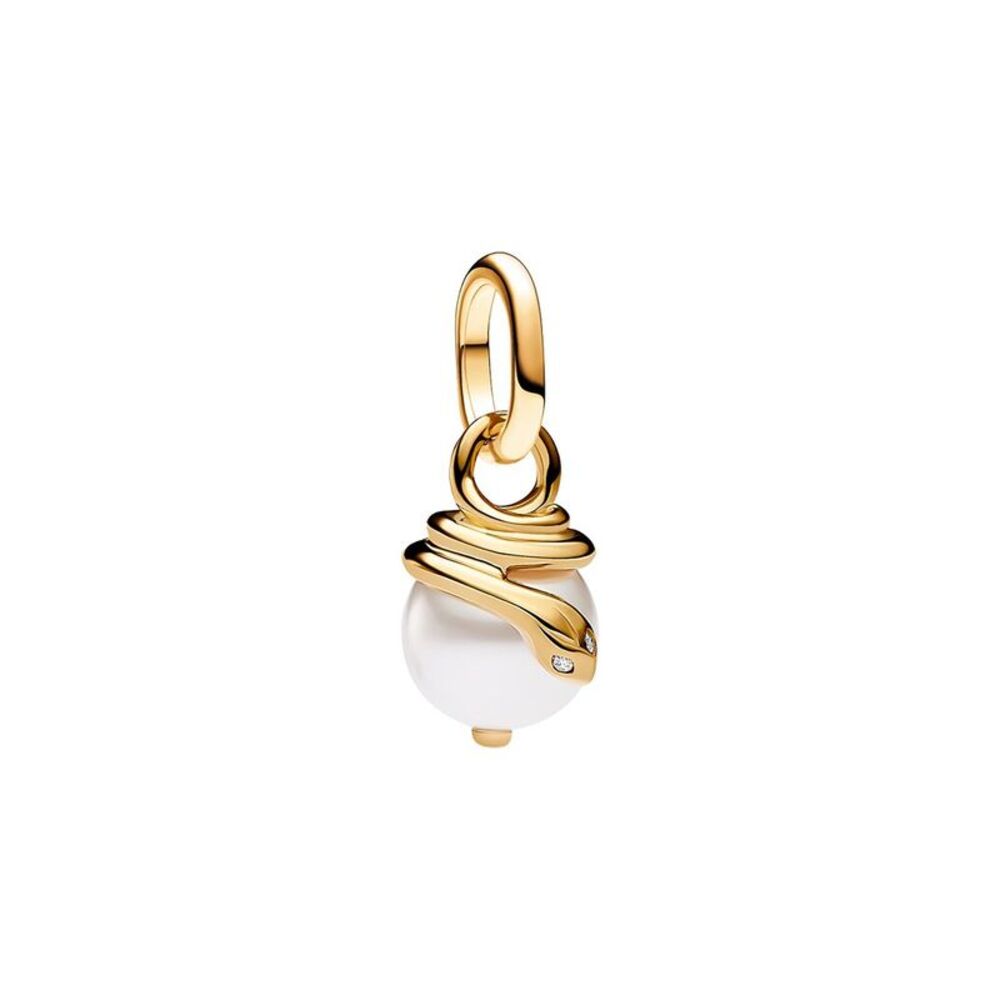 Pandora Me 14K Plated Snake Pearlescent Mini Dangle Charm